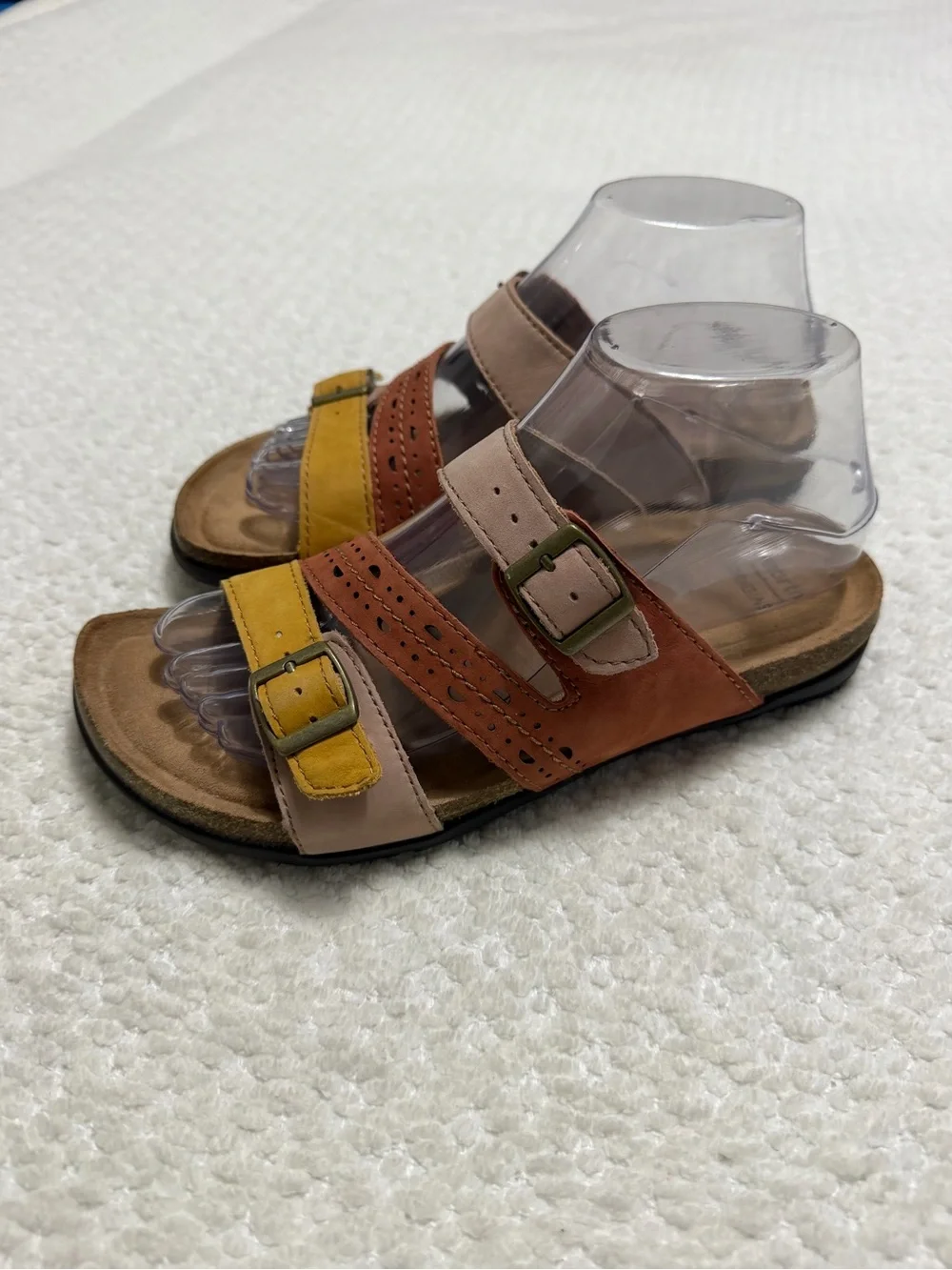 Earth Origins Orono Felix Adjustable Slide Sandals Amber Yellow Women’s Size 7